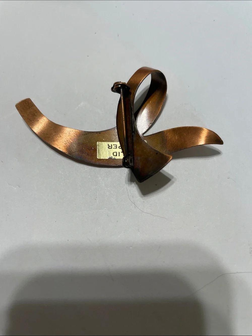 Modern Copper Abstract Brooch